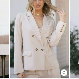 morning lavender double breasted blazer in black